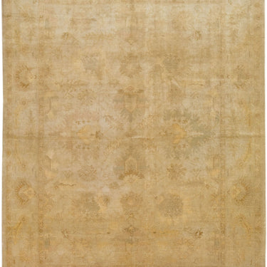 Vintage Turkish Oushak Wool Rug 9 x 12