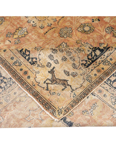 Antique Indian Agra Handmade Medallion Motif Peach Oversize Wool Rug