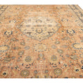 Antique Indian Agra Handmade Medallion Motif Peach Oversize Wool Rug