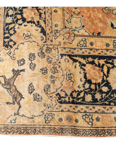 Antique Indian Agra Handmade Medallion Motif Peach Oversize Wool Rug