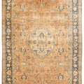 Antique Indian Agra Handmade Medallion Motif Peach Oversize Wool Rug