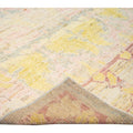 Modern Oushak Handmade Beige Floral Designed Wool Rug