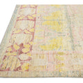Modern Oushak Handmade Beige Floral Designed Wool Rug