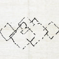 Ivory Modern Moroccan Handmade Minimalism Center Design Wool Rug