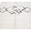 Ivory Modern Moroccan Handmade Minimalism Center Design Wool Rug