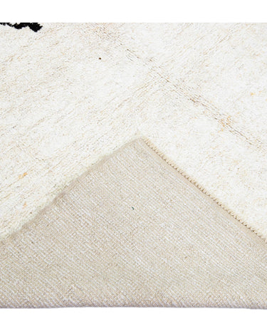 Ivory Modern Moroccan Handmade Minimalism Center Design Wool Rug