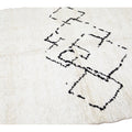 Ivory Modern Moroccan Handmade Minimalism Center Design Wool Rug