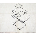 Ivory Modern Moroccan Handmade Minimalism Center Design Wool Rug