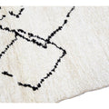 Ivory Modern Moroccan Handmade Minimalism Center Design Wool Rug