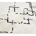 Ivory Modern Moroccan Handmade Minimalism Center Design Wool Rug