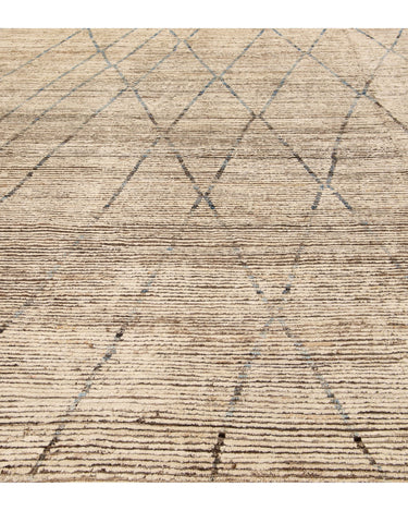 Brown Modern Moroccan Style Handmade Tribal Pattern Boho Wool Rug