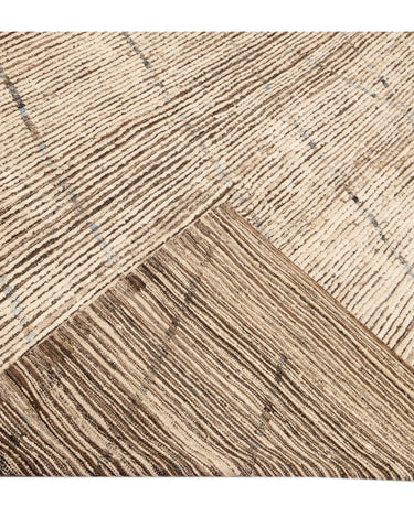 Brown Modern Moroccan Style Handmade Tribal Pattern Boho Wool Rug