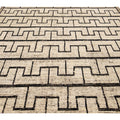 Beige Modern Moroccan Style Handmade Black Boho Pattern Wool Rug