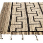 Beige Modern Moroccan Style Handmade Black Boho Pattern Wool Rug