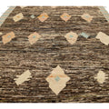 Modern Brown Moroccan Style Handmade Geometric Motif Wool Rug