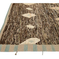 Modern Brown Moroccan Style Handmade Geometric Motif Wool Rug
