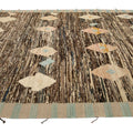 Modern Brown Moroccan Style Handmade Geometric Motif Wool Rug
