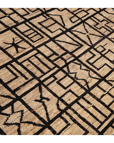 Modern Moroccan Style Brown Handmade Geometric Boho Pattern Wool Rug