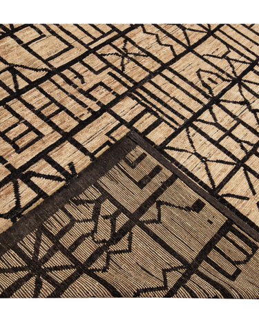 Modern Moroccan Style Brown Handmade Geometric Boho Pattern Wool Rug