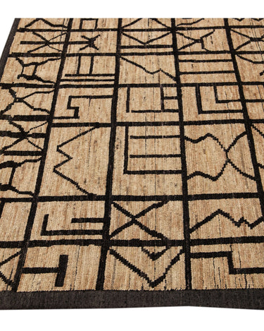 Modern Moroccan Style Brown Handmade Geometric Boho Pattern Wool Rug