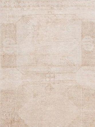 Vintage Beige Turkish Handmade Tribal Wool Runner