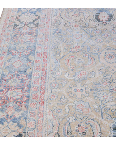 Antique Mahal Handmade Floral Designed Beige Wool Rug