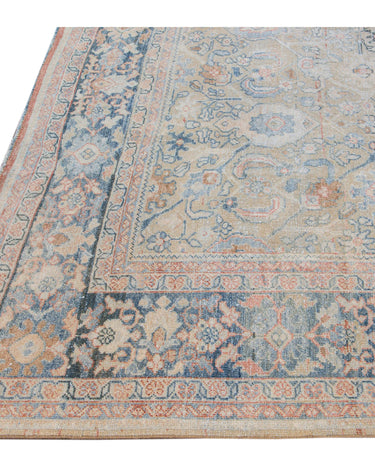 Antique Mahal Handmade Floral Designed Beige Wool Rug