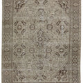 Antique Persian Mahal Handmade Beige & Brown Wool Rug With Allover Design