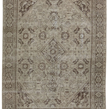 Antique Persian Mahal Handmade Beige & Brown Wool Rug With Allover Design