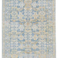 Vintage Malayer Handmade Medallion Floral Distressed Blue Wool Runner