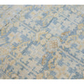Vintage Malayer Handmade Medallion Floral Distressed Blue Wool Runner