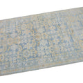 Vintage Malayer Handmade Medallion Floral Distressed Blue Wool Runner