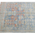 Vintage Malayer Handmade Medallion Floral Distressed Blue Wool Runner