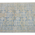 Vintage Malayer Handmade Medallion Floral Distressed Blue Wool Runner