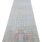 Vintage Malayer Handmade Medallion Floral Distressed Blue Wool Runner