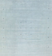 Modern Gabbeh Style Hand-Loom Minimalist Pattern Light Blue Wool Rug