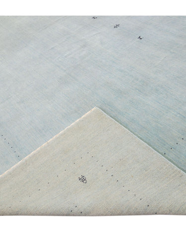Modern Gabbeh Style Hand-Loom Minimalist Pattern Light Blue Wool Rug