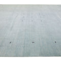 Modern Gabbeh Style Hand-Loom Minimalist Pattern Light Blue Wool Rug