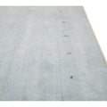 Modern Gabbeh Style Hand-Loom Minimalist Pattern Light Blue Wool Rug