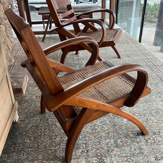 Pair of mid 20th C. French Folding Chairs, Oak