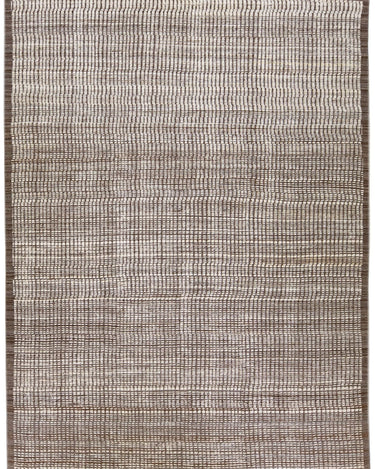 Modern Moroccan Style Handmade Brown Wool Rug with Minimalist Design