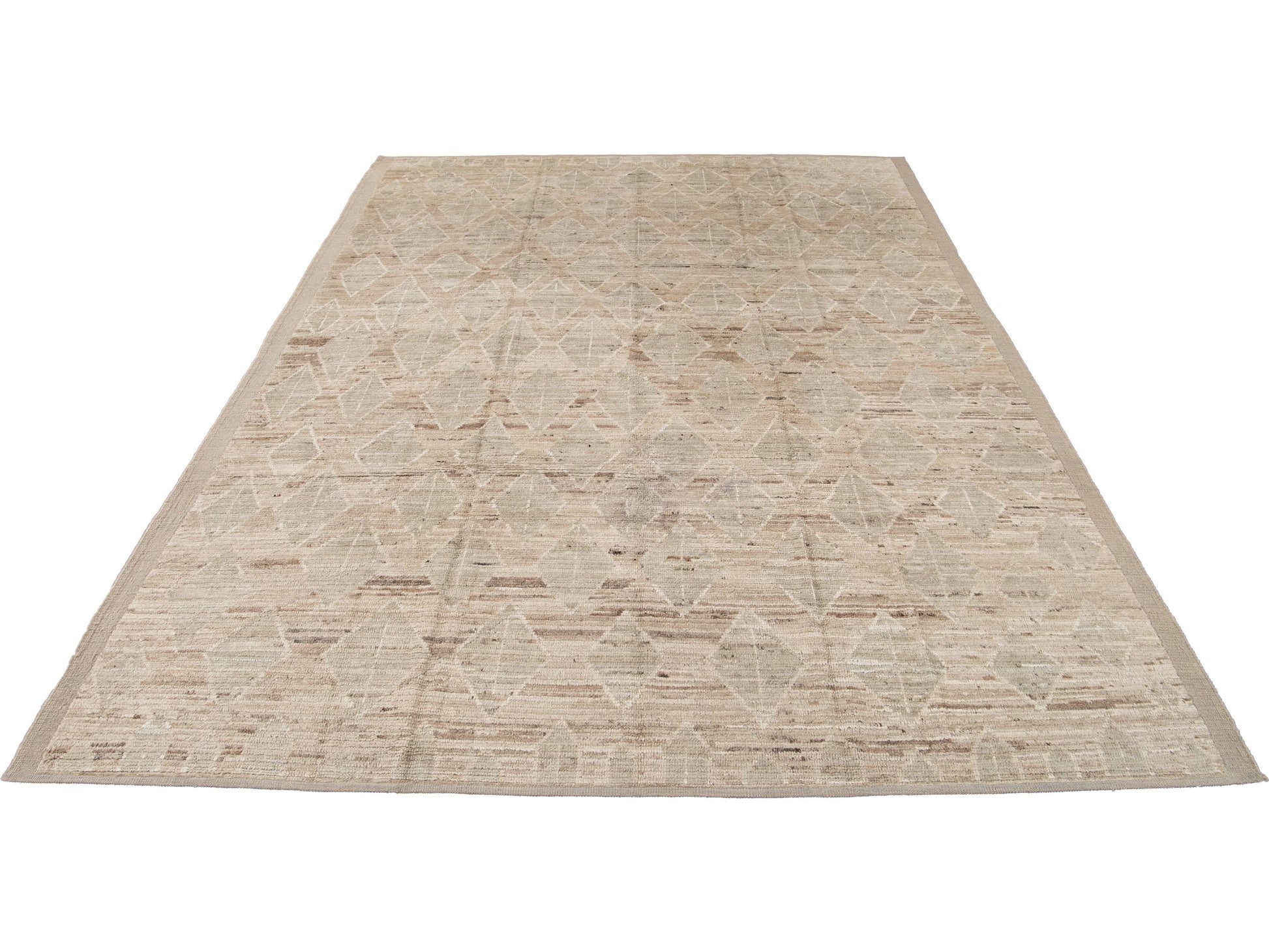 Modern Moroccan-Style Wool Rug 8 X 12