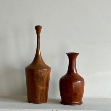 Pair of  wooden bud vases | reserve for Libby