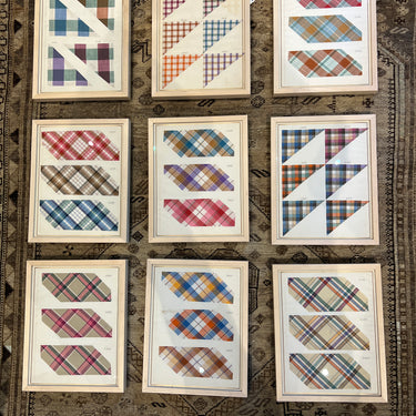 Set of 9 Framed Fabric Samples