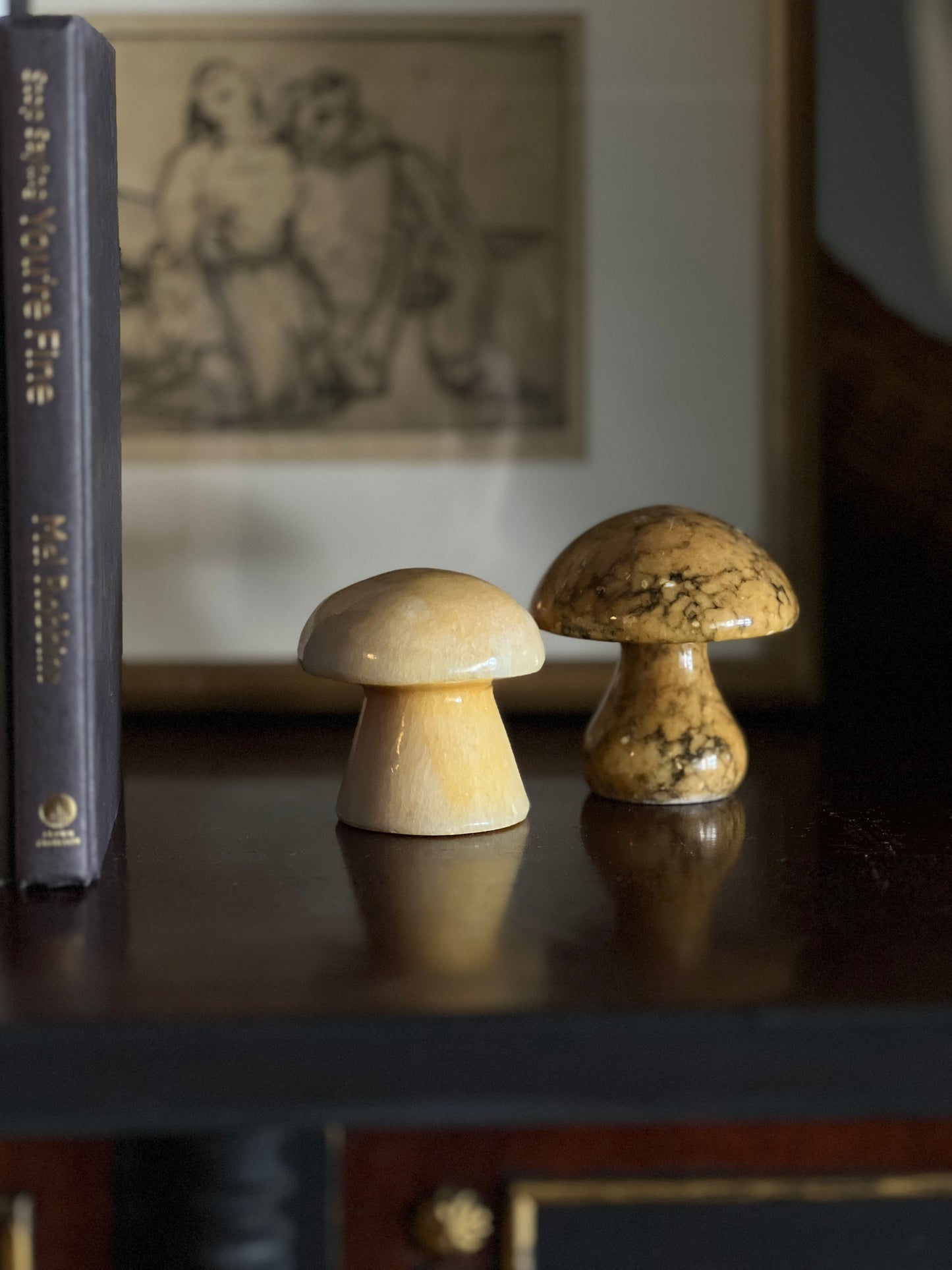 Vintage Alabaster Mushrooms