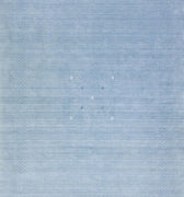 Light Blue Modern Gabbeh Style Hand-Loom Wool Rug With Minimal Design