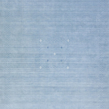 Light Blue Modern Gabbeh Style Hand-Loom Wool Rug With Minimal Design