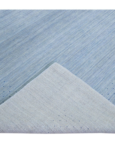 Light Blue Modern Gabbeh Style Hand-Loom Wool Rug With Minimal Design