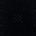 Modern Gabbeh Style Black Handmade MInimalist Wool Rug