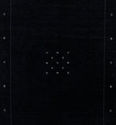 Modern Gabbeh Style Black Handmade MInimalist Wool Rug